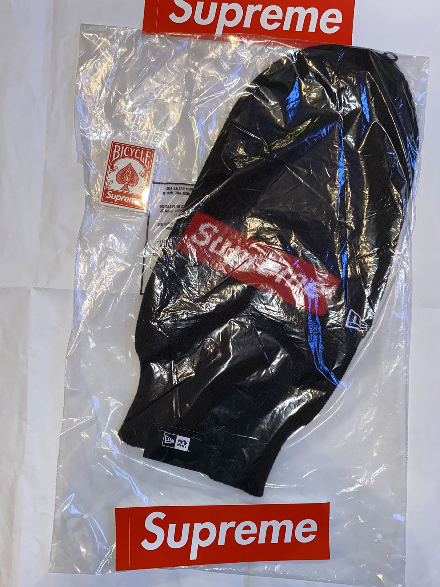 BRAND NEW SUPREME x NEW ERA BOX LOGO BALACLAVA (ski mask) FOR SALE!!! $120