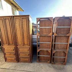 Oak Bedroom Set - Furniture - 4 Pieces Total 