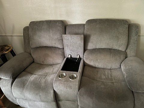 Reclining Sofa Set With Cup Holders And Charging Ports