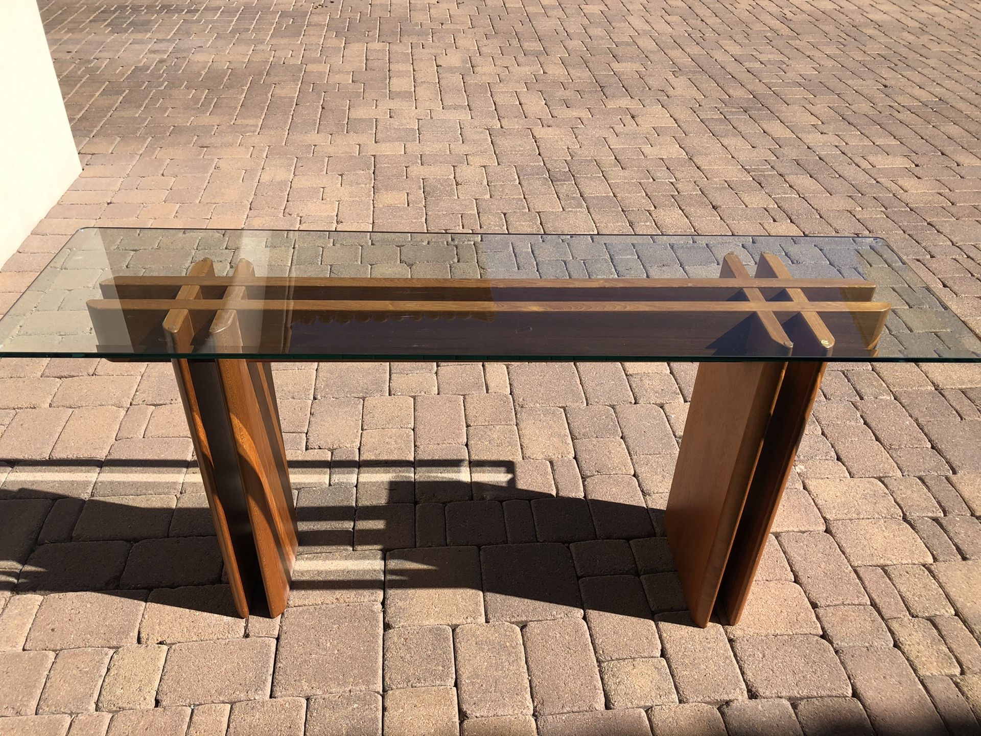 Copenhagen Teak Glass table