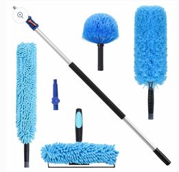 Shinming 20 FT High Reach Cleaning Kit with 5-12 Foot Telescoping Extension Pole
