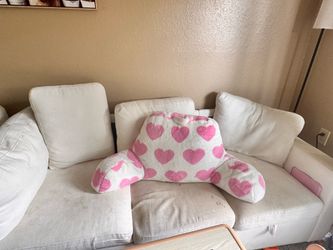 2 full size beds, tv stand, table and chairs, L- shape couch