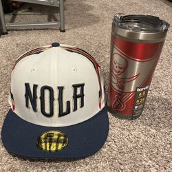 Pelican Hat and Bucs Cup