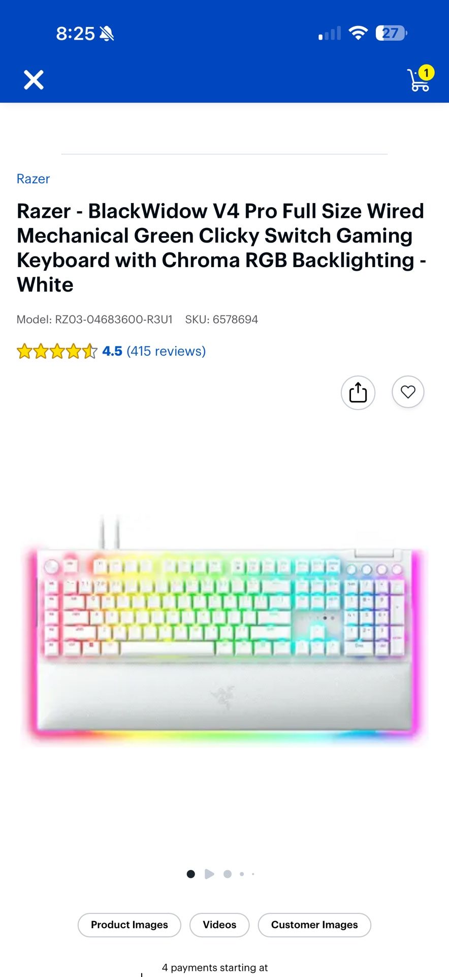 Razor Black Widow Keyboard