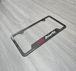 Brand New Universal 1PCS AUDI Metal Carbon Fiber Style License Plate Frame