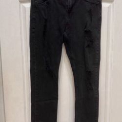 Men's Distressed Black RSQ Jeans 34x32