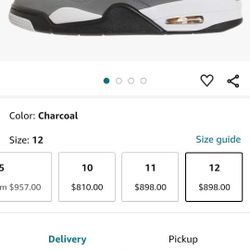 Nike Air Jordan Retro 4s Charchoal Grey