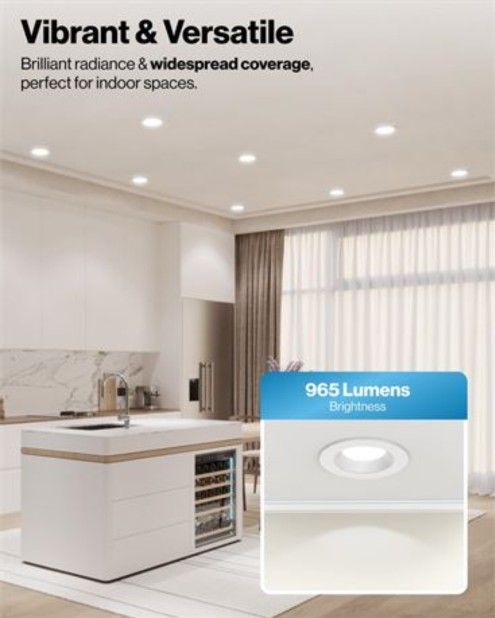 unco 12 Pack 6 Inch LED Can Lights, Retrofit Recessed Lighting, Smooth Trim, 96