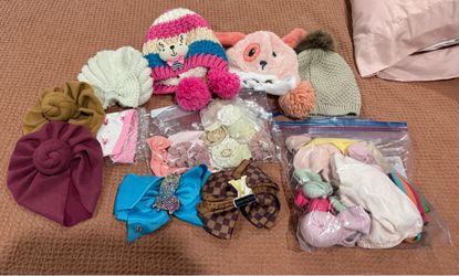 Baby and Toddler beanie and Hair Accessories Bundle