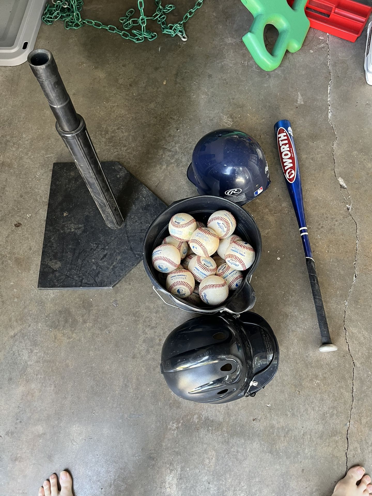 Kids Baseball Bundle With Tee, Balls, Bat and Helmets