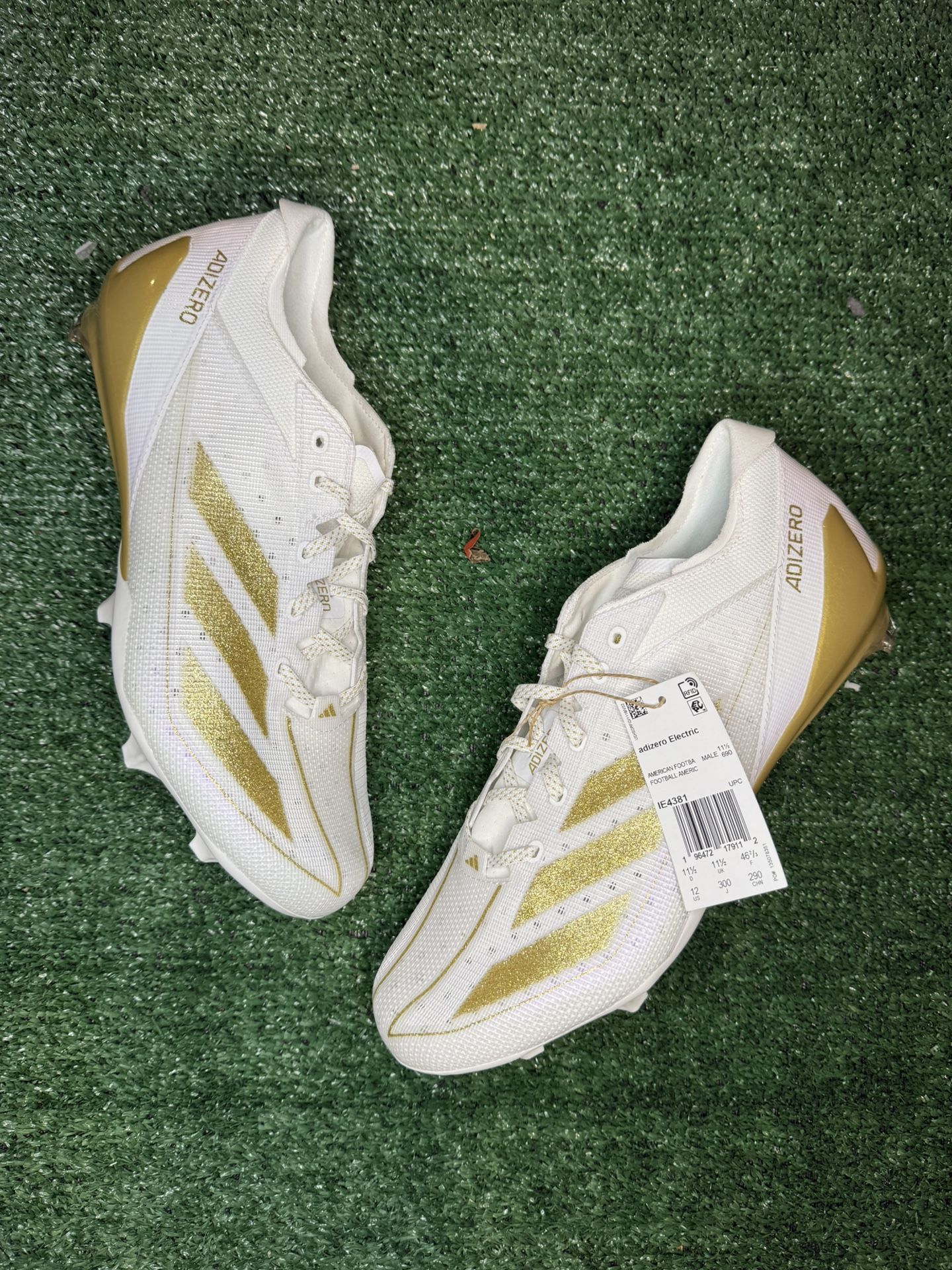NEW Adidas Adizero Electric 'Gold Metallic' Men’s Football Cleats Size 12 IE4381