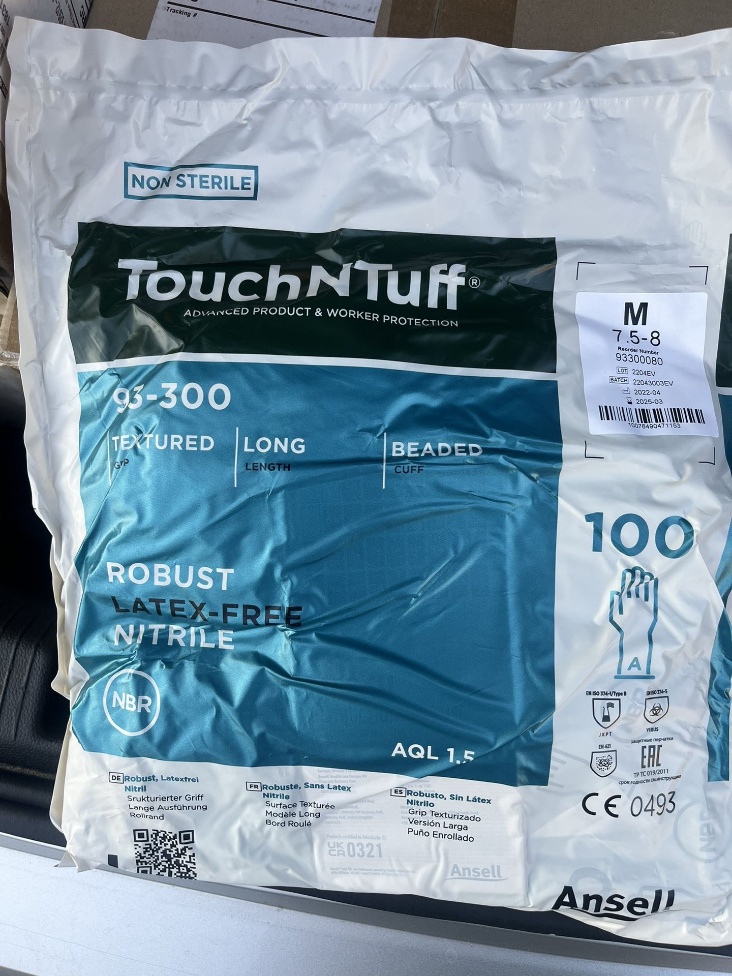Touch N Tuff Gloves Size Medium