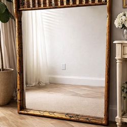 Large Solid Wood Mirror Hand-painted by local artist