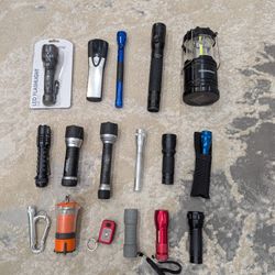 Mixed Lot of 17 Flash Lights Bundle 
