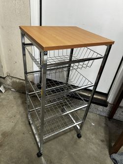Steel And Wooden 4-tier Drawer Organizer