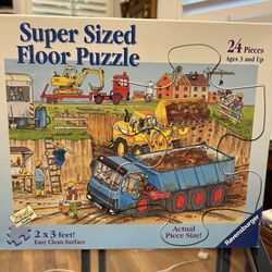 Super Sized Floor Puzzle Of Trucks & Construction