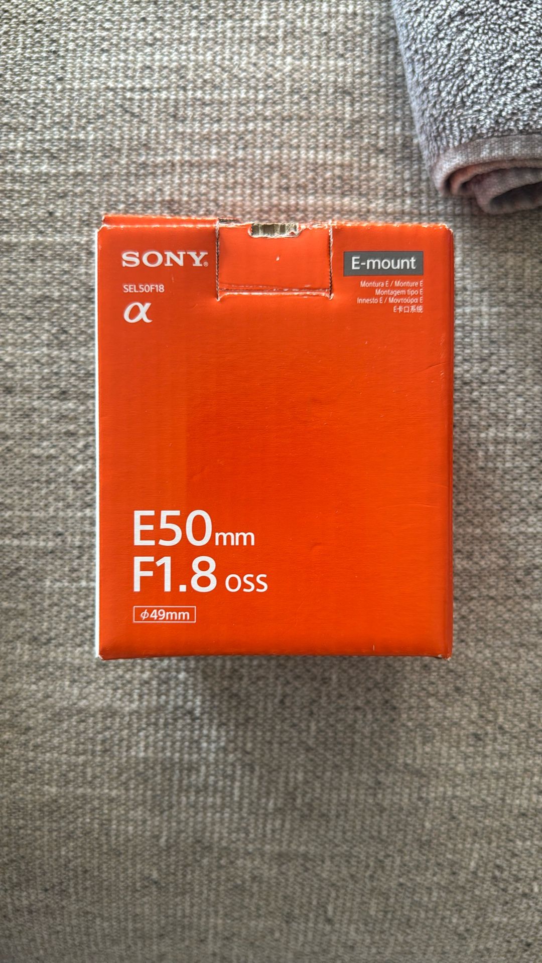 Sony 50mm Camera Lens E-mount SEL50F18