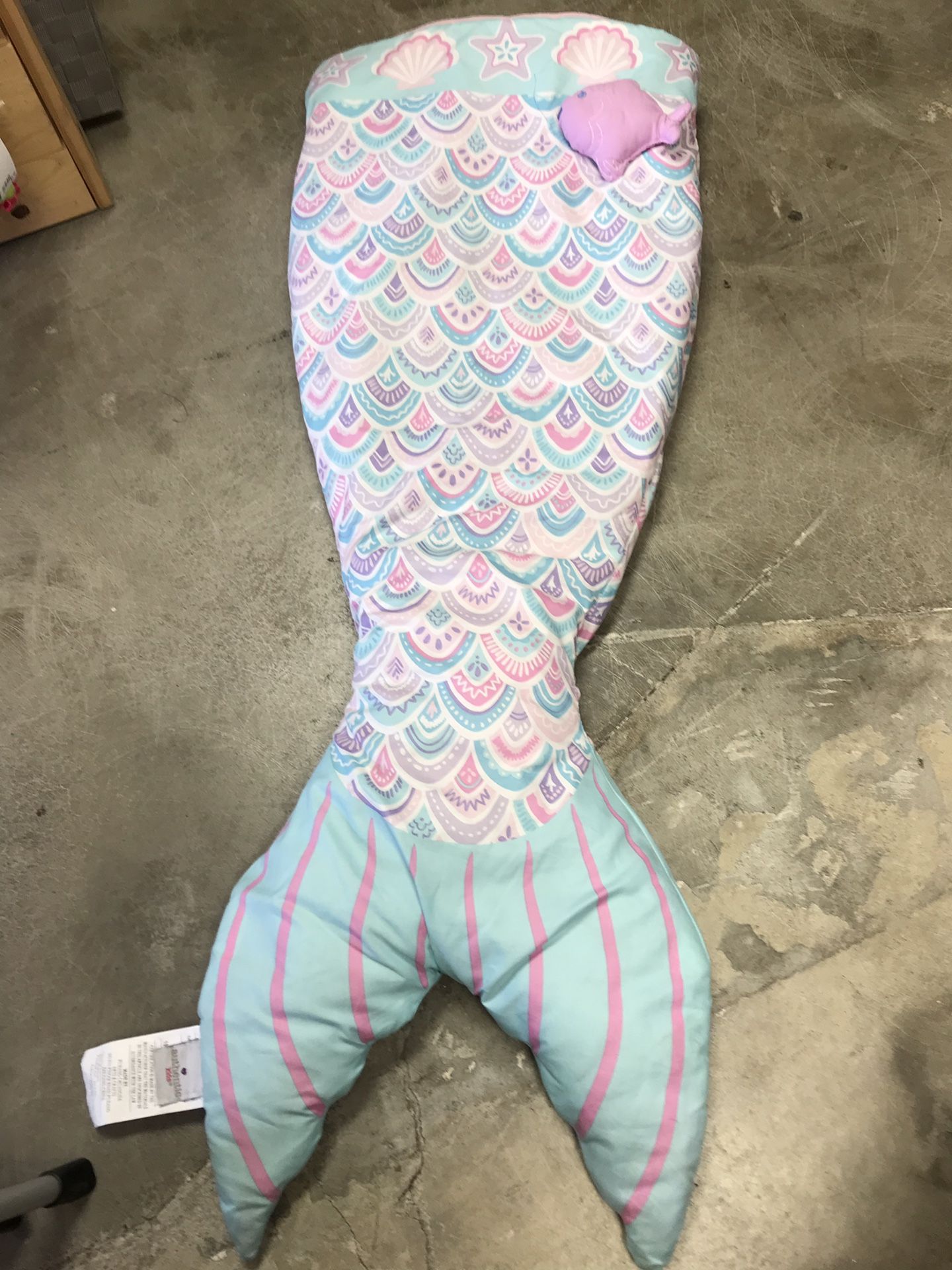 Mermaid tail snuggle blanket plush 23” x 57” authentic kids