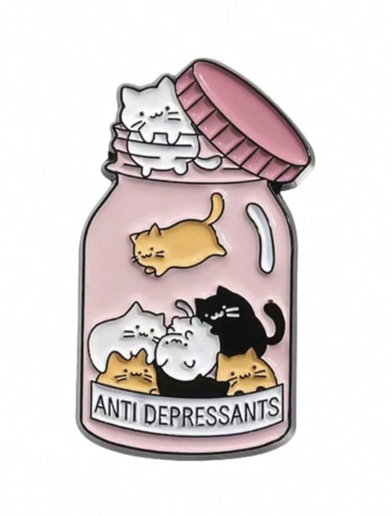 Cat “Anti Depressants” Enamel Pin