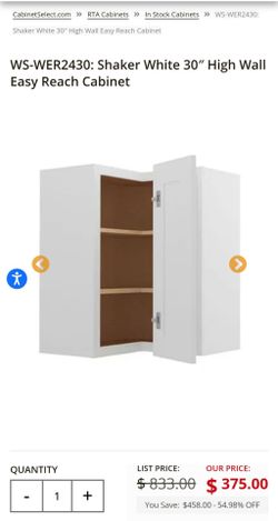 Corner mount RTA 24x30  cabinet. Brand new