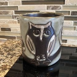 Owl coffee tea mug/ planter