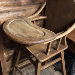 Old Wooden High Chair