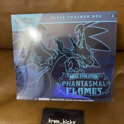 New* Pokemon TCG Trading Cards Mega Evolution ETB Phantasmal Flames Elite Trainer Box including Charcadet Promo & 9 Packs  - Brand New! Sealed!