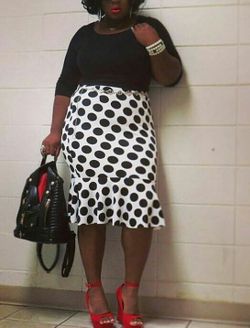 Plus Size Polka Dot Skirt
