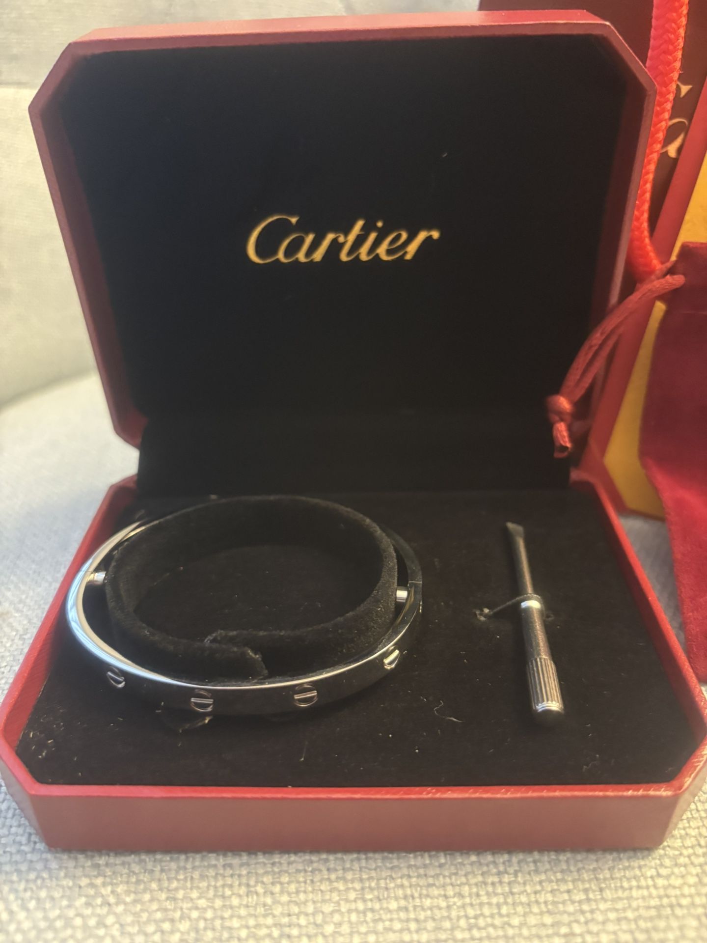 Cartier Love Bracelet In Size 17 White Gold