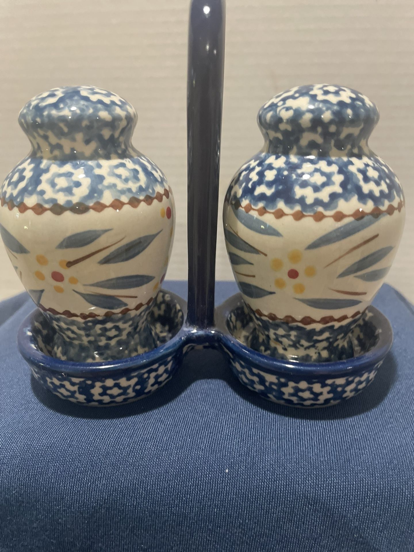 Vintage Old World Blue S & P Shakers by Temptations
