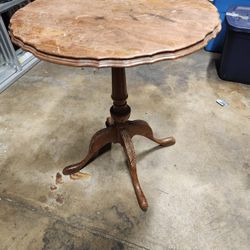 Antique wood end table