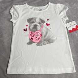 Jumping Beans Toddler Girl Shirt 4T Puppy Dog Kisses Graphic Tee Cotton READ
