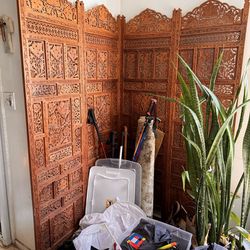 Antique Wooden  panel room divider