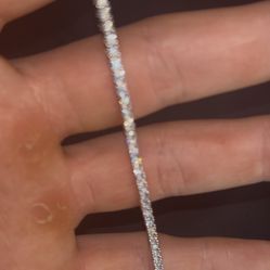 VVS1 Iced Out GRA Certified Tennis Bracelet 2mm 6.5 Inches 925 Silver READ DESCRIPTION