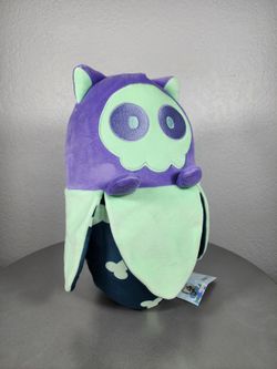 15" Bananya Purple Teal Skeleton Cat Banana Plush