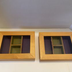 Container store wooden jewelry/stirage organizers. Set of 2. Felt lined. Good condition.