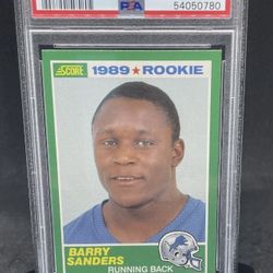 1989 Barry Sanders Rookie Card /  PSA 8 (Near Mint - Mint)