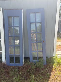 Blue French doors