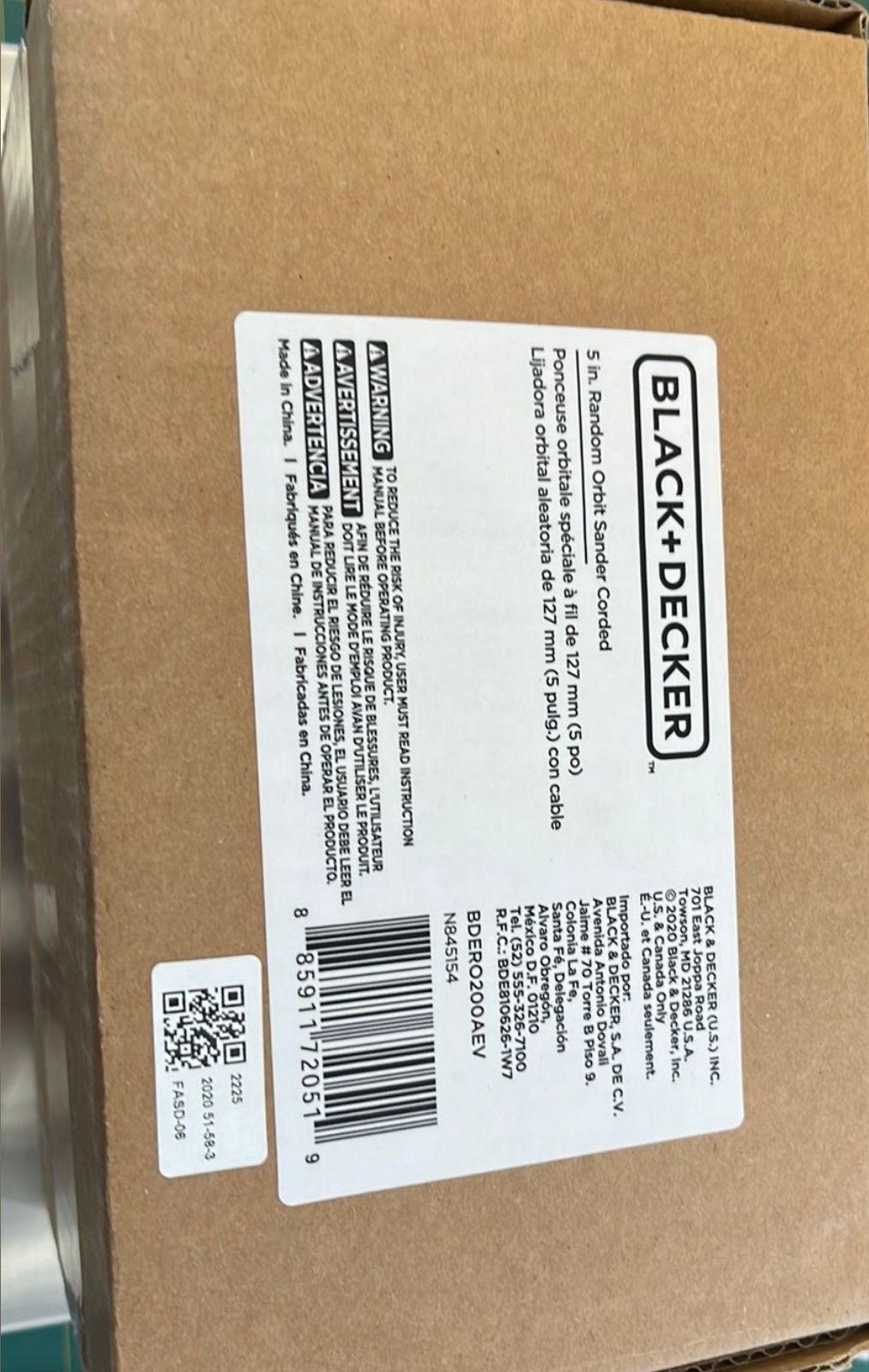 🛠️ Brand New BLACK+DECKER 5” Random Orbit Sander (Corded)