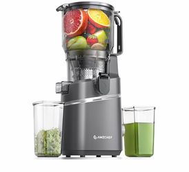 Juicer Machines, 5.8" Extra Self-Feeding Cold Press Juicer for Whole Vegetable & Fruit, Juice Extractor Machine with Large Auger & Triple Strainers, E