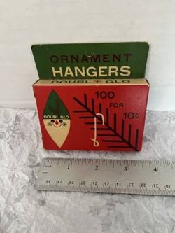 Vintage 1959 Doubl-Glo Ornament Hangers Box by Paper Novelty Mfg