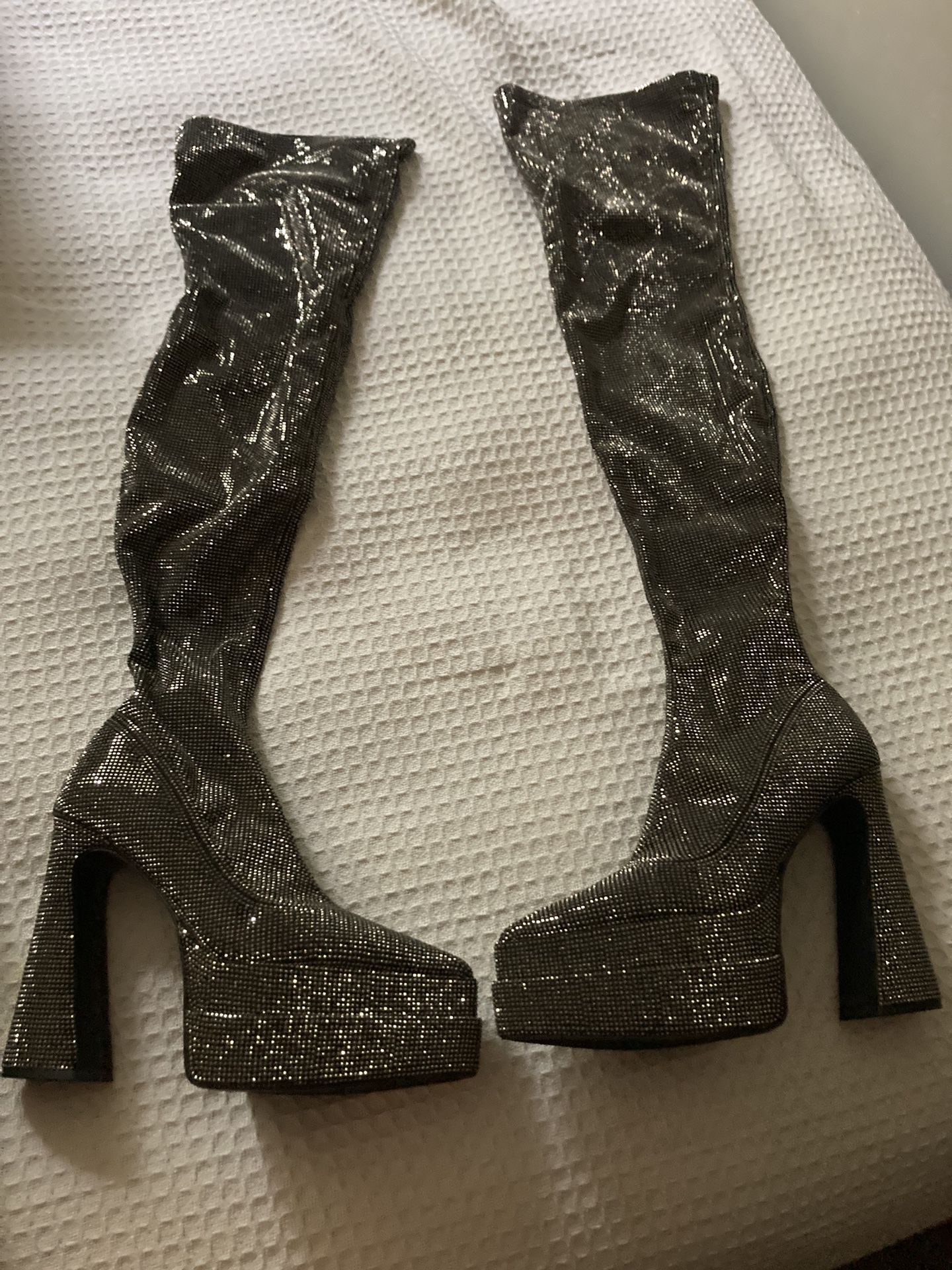 Steve Madden Rhinestone Thigh Boots