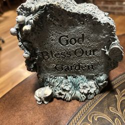 God Bless Our Garden Decorative Rock. Read description