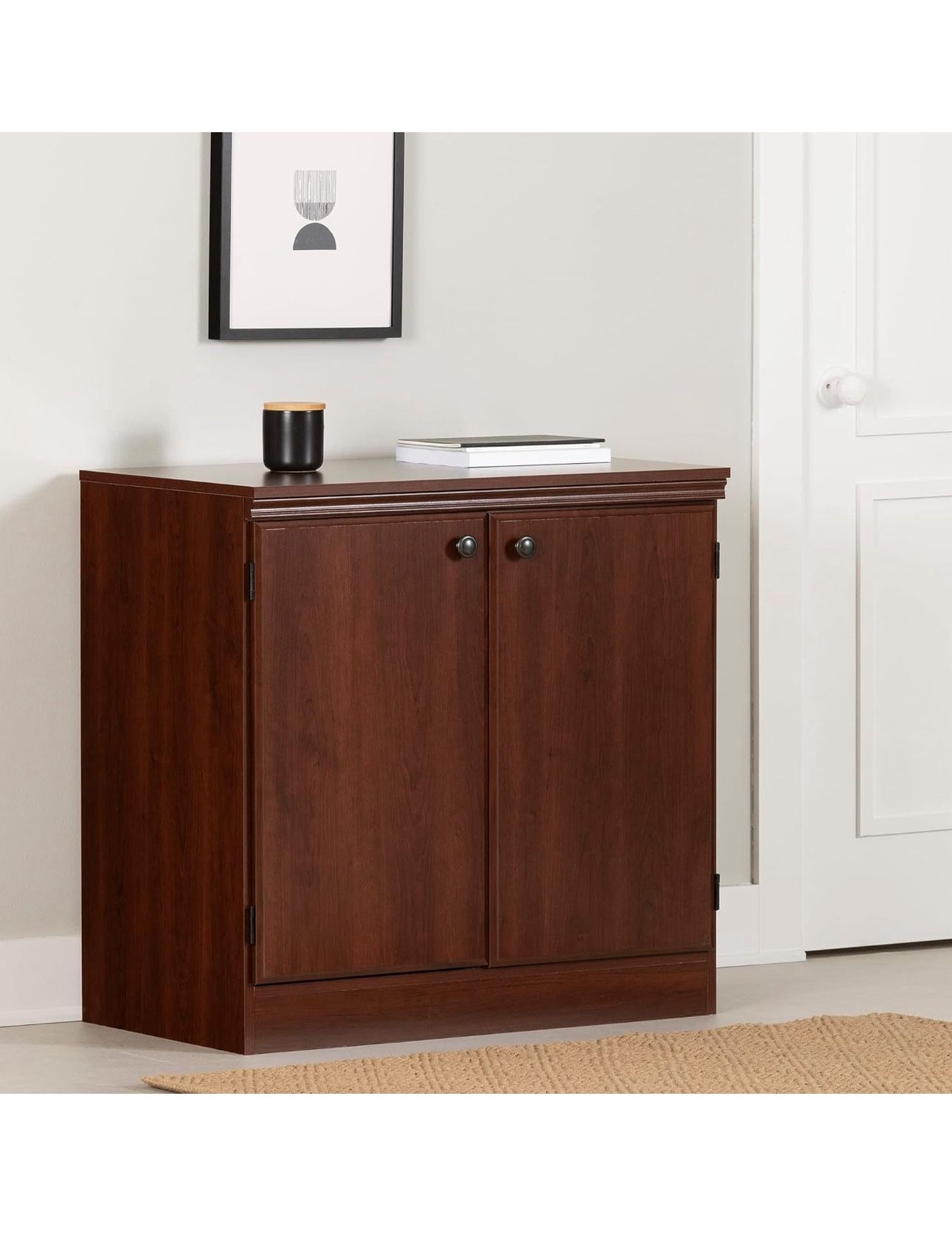 South Shore Morgan Storage Cabinet, 19.38"D x 32.88"W x 32.38"H, Royal Cherry