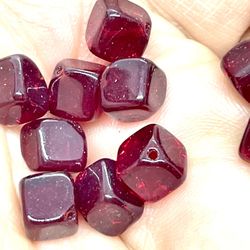Lot Of Cranberry Cubed Beads 