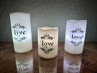 Brand New Color Changing Flameless Candles With Remote Timer, Live Love Laugh Candles, Batteries Not Included In Candles