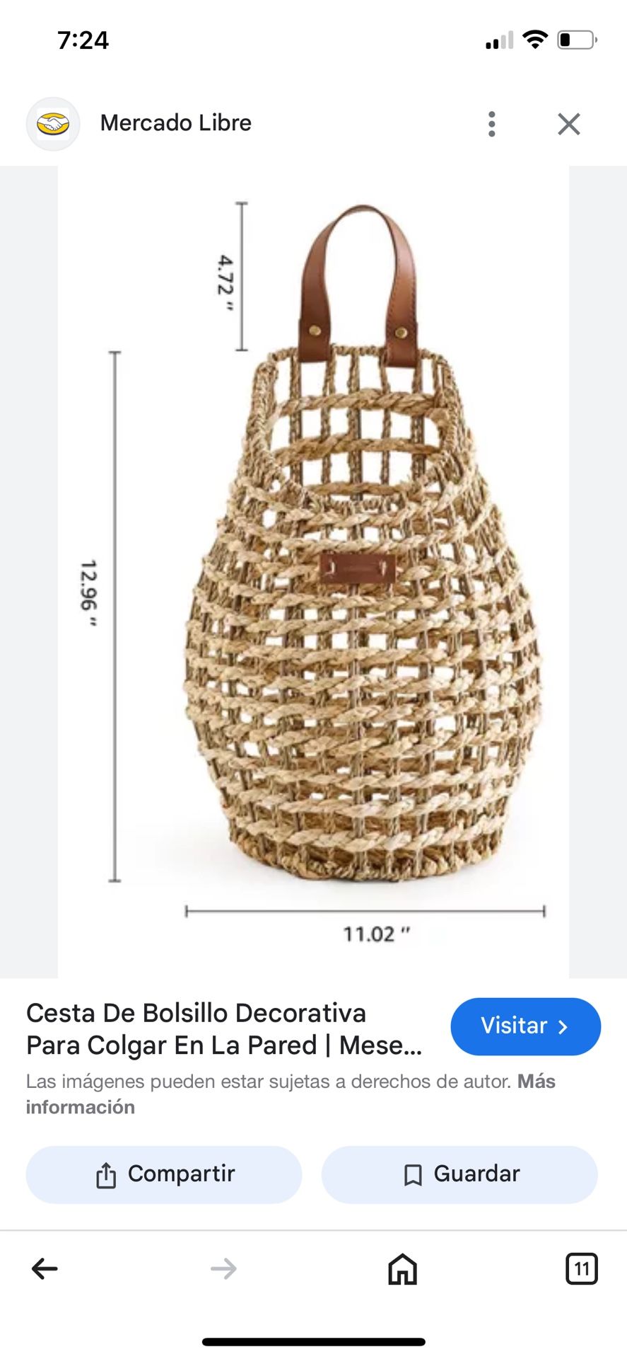 Cesta De Bolsillo Decorativa