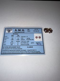 Garnet & Diamond Sterling Silver Earrings
