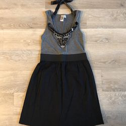 NEW Women Gorgeous Rhinestone Necklace Like Black Gray Little Dress Size XS