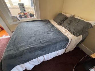 Full mattress IKEA MORGEDAL with metal bedframe